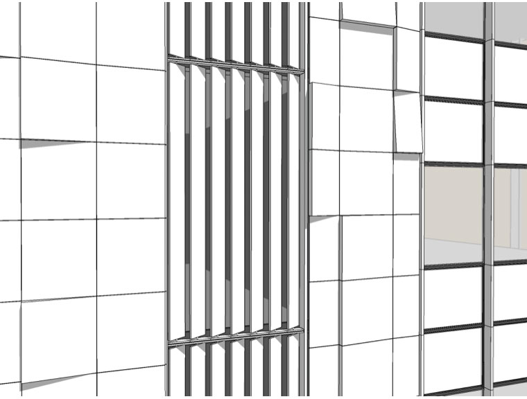 Conception de revêtement de façade pour l'ombrage — 2e variante