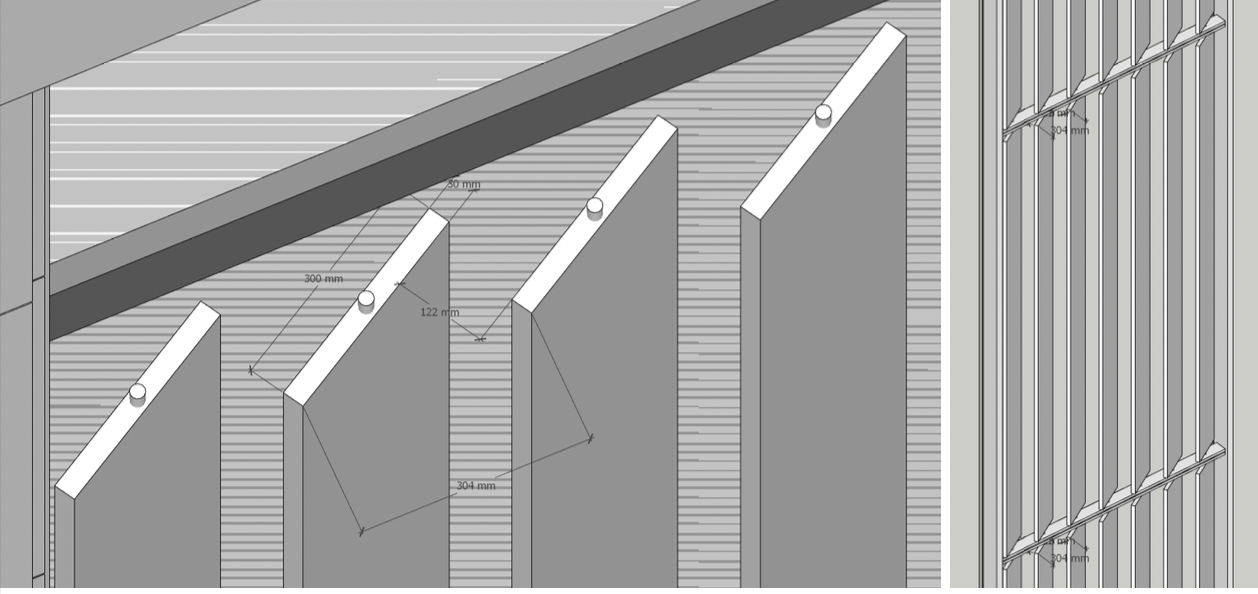 Conception de revêtement de façade pour l'ombrage — 2e variante